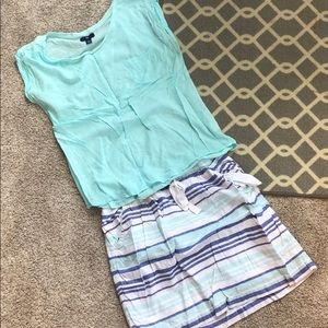 Tee & Striped Skirt Set